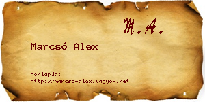 Marcsó Alex névjegykártya